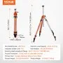 VEVOR Laser Level Tripod Stand, 5/8"-11 Thread Mount, 45.07-114.37 inch Height Adjustment Heavy Duty Survey Tripod, with Level Bubble & Diffusion Limiter , Liftable Non-Skid Feet for Construction