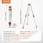 VEVOR Laser Level Tripod Stand, 5/8"-11 Thread Mount, 16.53-65.55 inch Height Adjustment Heavy Duty Survey Tripod for Construction Laser Level Scanner, Retractable Legs Non-Skid Feet Professional