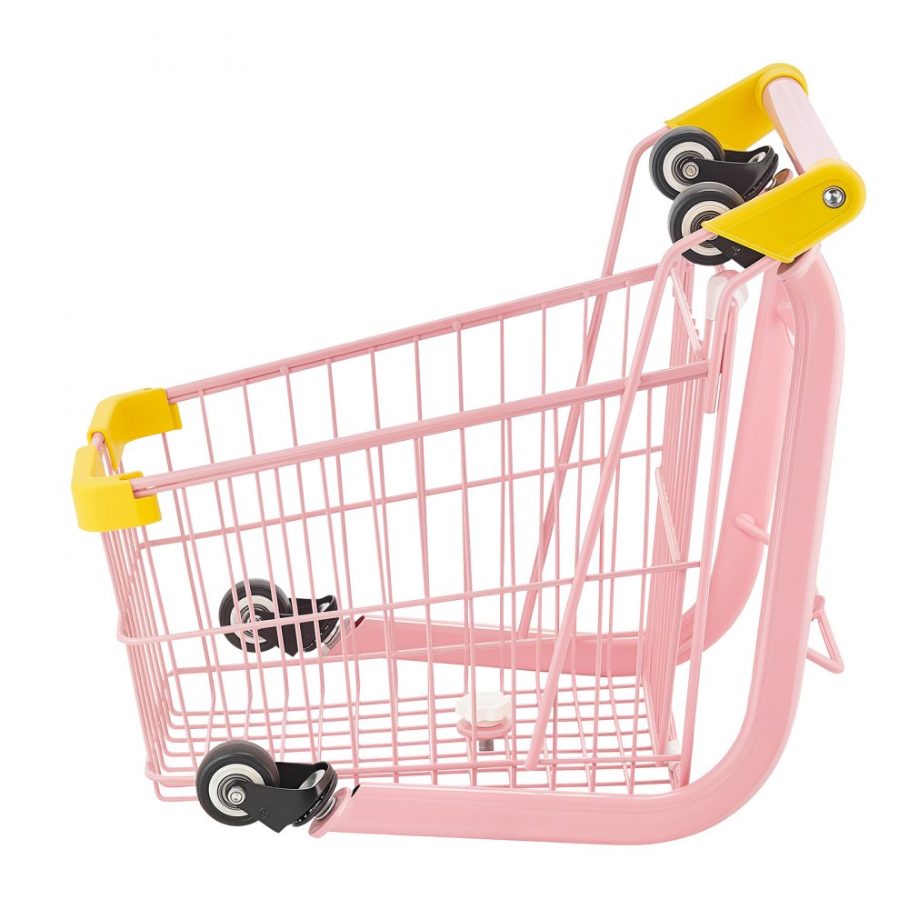 VEVOR Shopping Cart for Kids, Sturdy Steel Frame, Grocery Store Pretend Play Toy with Wheels, Dense Mesh Basket, Toy Shopping Cart Trolley, Foldable Design, Flip-Open Back, for Kids & Toddlers Ages 3+