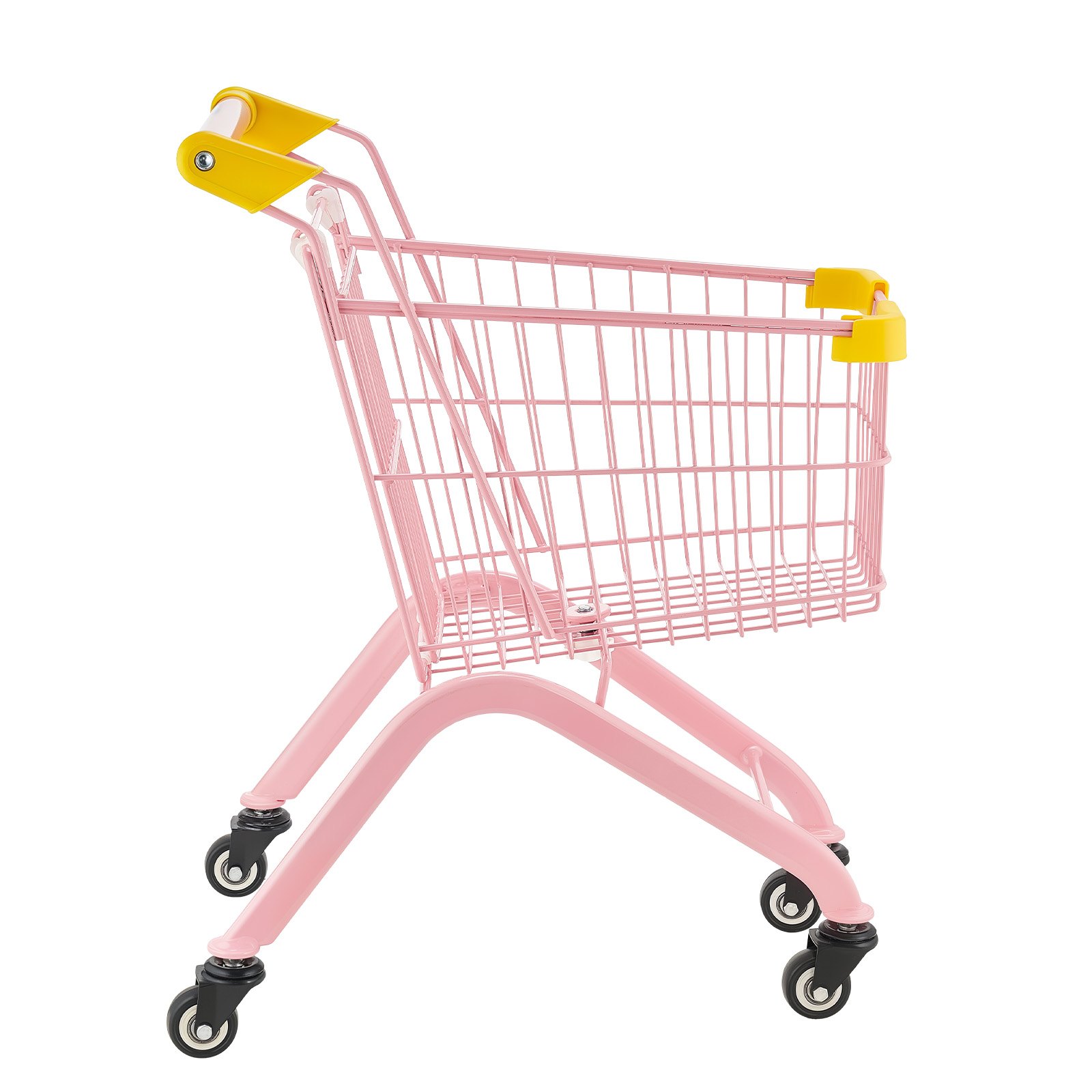 VEVOR Shopping Cart for Kids, Sturdy Steel Frame, Grocery Store Pretend Play Toy with Wheels, Dense Mesh Basket, Toy Shopping Cart Trolley, Foldable Design, Flip-Open Back, for Kids & Toddlers Ages 3+