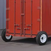 VEVOR Shipping Container Wheels 8-Lug Wheels Kit, Heavy Duty Shipping Container Accessories with Ratchet Tie Down-Moves 20 ft - 40 ft, Secure Transport for Dock, Warehouse, Construction Site, Black