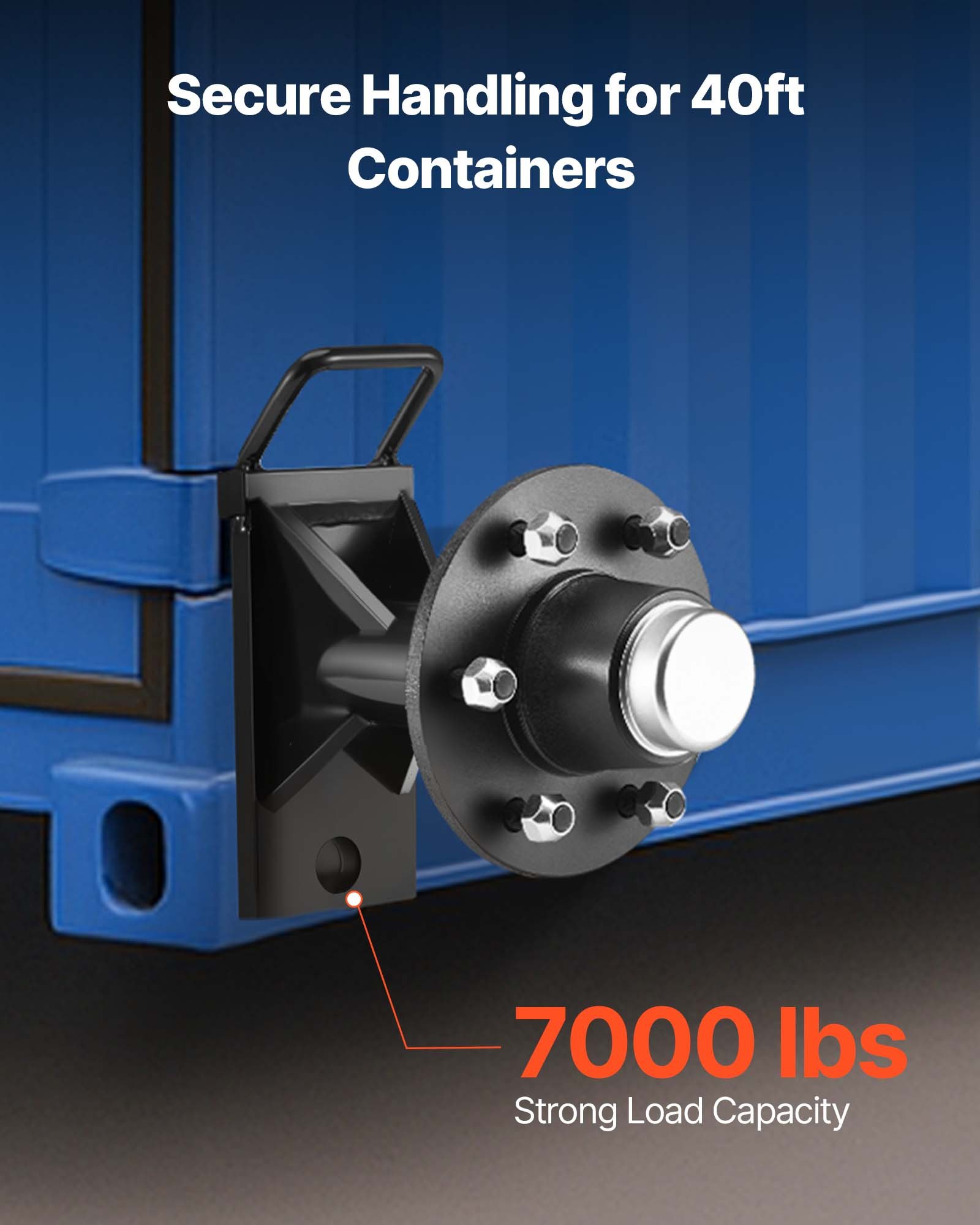 VEVOR Shipping Container Wheels 6-Lug Wheels Kit, Heavy Duty Shipping Container Axle with Ratchet Tie Down-Moves 6 m-12 m, Secure Transport for Dock, Warehouse, Construction Site, Black
