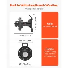 VEVOR Shipping Container Wheels 8-Lug Wheels Kit, Heavy Duty Shipping Container Axle with Ratchet Tie Down-Moves 20 ft - 40 ft, Secure Transport for Dock, Warehouse, Construction Site, Black