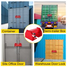 VEVOR Cargo Container Lock 9.84"-17.32" Locking Distance Semi Truck Door Locks with 2 Keys Shipping Container Accessories Red Powder-coated with Spring Lock for Fixed Container and Semi Trailer Box