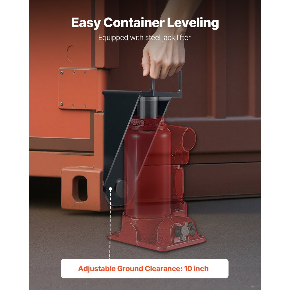 VEVOR Shipping Container Jack Lug with U-Shaped Handle, 1-Pack, Storage Leveler Booster Withstands Sun & Rain, Heavy Duty Container Jack Lug for Shipping Industry, Logistics, Warehouse Management