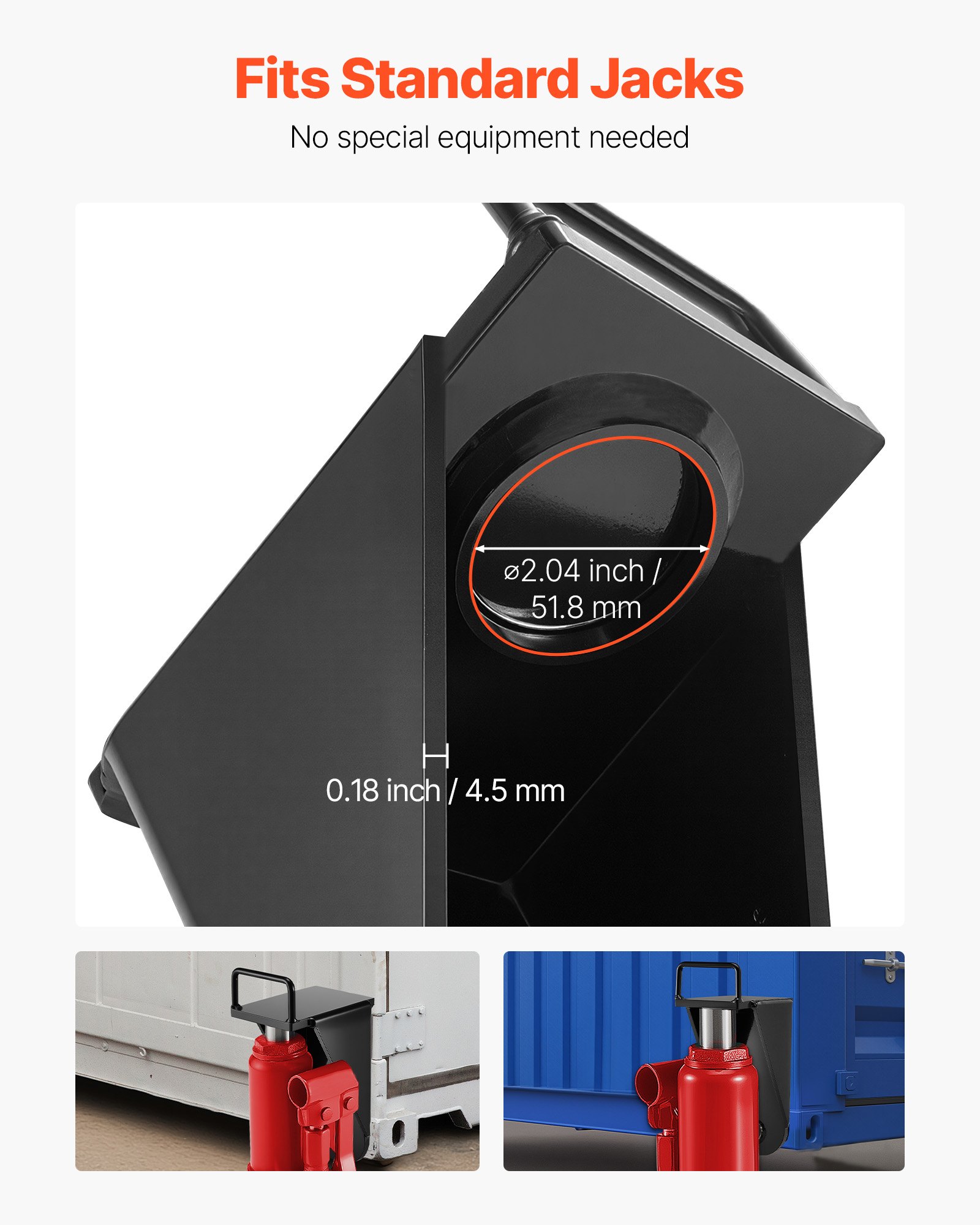 VEVOR Shipping Container Jack Lug with U-Shaped Handle, 1-Pack, Storage Leveler Booster Withstands Sun & Rain, Heavy Duty Container Jack Lug for Shipping Industry, Logistics, Warehouse Management