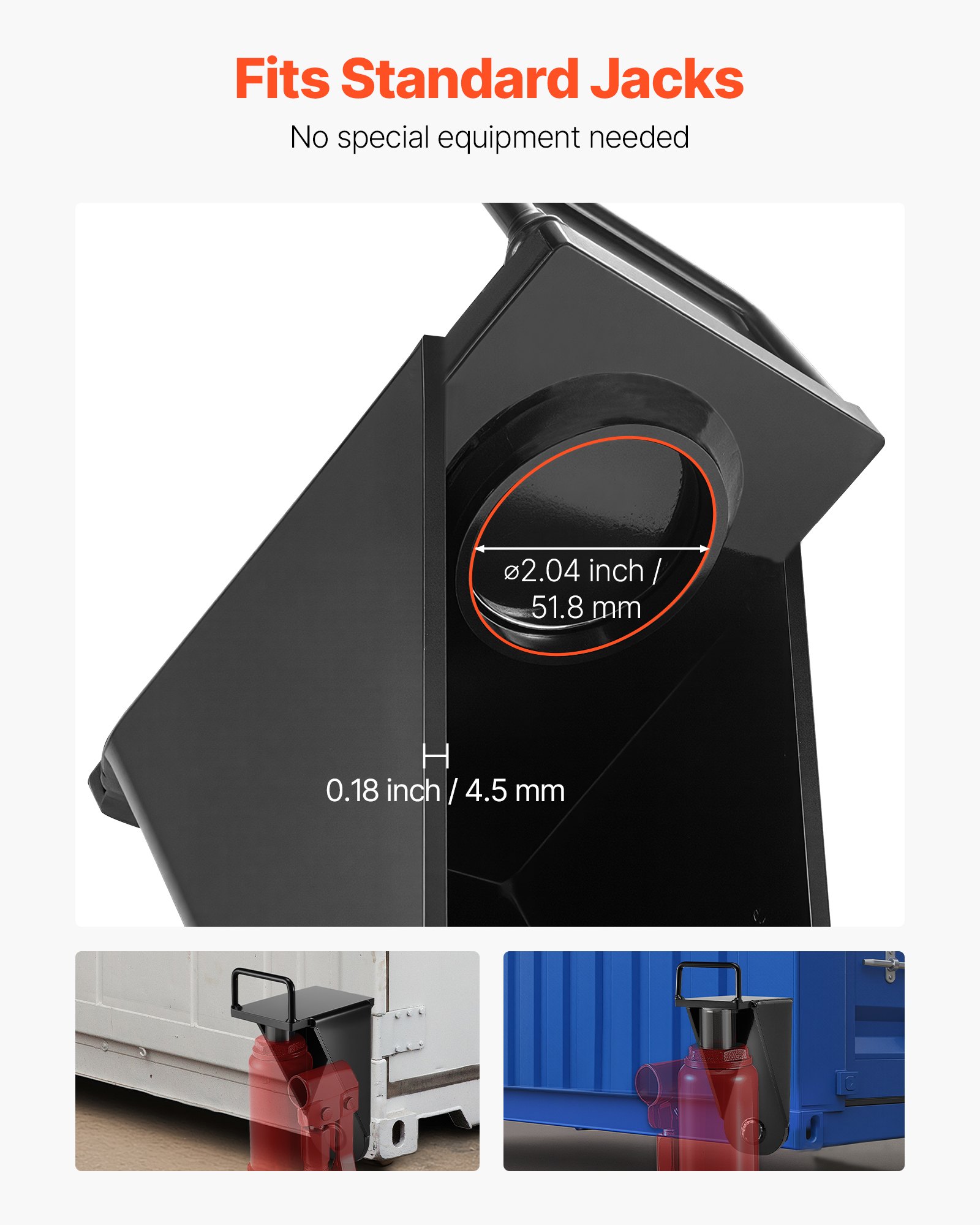 VEVOR Shipping Container Jack Lug with U-Shaped Handle, 1-Pack, Storage Leveler Booster Withstands Sun & Rain, Heavy Duty Container Jack Lug for Shipping Industry, Logistics, Warehouse Management