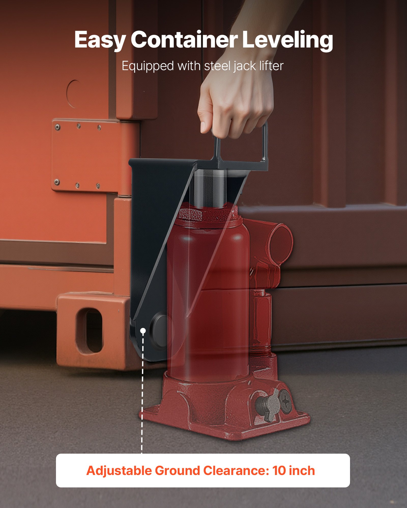 Macaco de contêiner VEVOR com alça em formato de U, pacote com 2, nivelador de armazenamento reforçado, resistente ao sol e à chuva, macaco de contêiner para serviço pesado, para indústria de transporte, logística e gerenciamento de armazéns