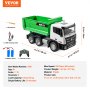 VEVOR RC Controle Remoto Caminhão Basculante Brinquedo Construção Veículo Brinquedo 9CH 1:18 Escala