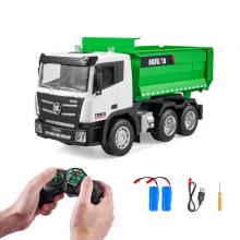 Christmas Gift! VEVOR RC Remote Control Dump Truck Toy Construction Vehicle Toy 9CH 1:18 Scale