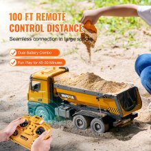 Christmas Gift! VEVOR RC Remote Control Dump Truck Toy Construction Vehicle Toy 10CH 1:14 Scale