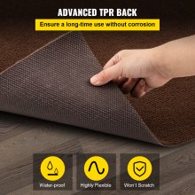 VEVOR Marine Carpet, 6 x 18 ft Boat Carpeting, Deep Brown Marine Grade Boat Carpet, Indoor/Outdoor Marine Carpeting with Water-Proof TPR Backing, Water-Proof Carpet Roll for Home, Patio, Porch, Deck
