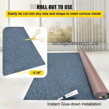 VEVOR Gray Marine Carpet 6 ft x 36 ft, Boat Carpet Rugs, Indoor Outdoor Rugs for Patio Deck Anti-Slide TPR Water-Proof Back Outdoor Marine Carpeting Outdoor Carpet, 1.8x11m