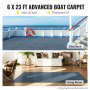 Tapis marin gris 6x23' Rouleau de tapis de bateau Cutpile In/Outdoor Patio Area Rug Deck