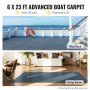 VEVOR marine carpet on ship deck and in living room, 6x23 ft, 152 sq.ft, 0.18" thick.