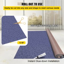 Indoor Outdoor Rug Outdoor Carpet Blue 6x49.2' Area Rugs Runner for Patio Deck, 1.8x15m