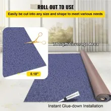 VEVOR Indoor Outdoor Rug Carpet 5.9x13ft Outdoor Rug with Waterproof Back Outdoor Rug for Patio Porch Deck Garage Outdoor Area Rug Runner Anti-Slide Porch Rug No Mildew Kitchen Carpet(Blue,4M)