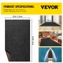 VEVOR Bass Boat Carpet Cutpile Marine Carpet 6 x 13 ft Charcoal Black In/Outdoor