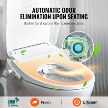 Siège de toilette bidet allongé VEVOR Siège chauffant intelligent électrique Télécommande