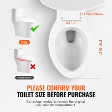 Siège de toilette bidet allongé VEVOR Siège chauffant intelligent électrique Télécommande