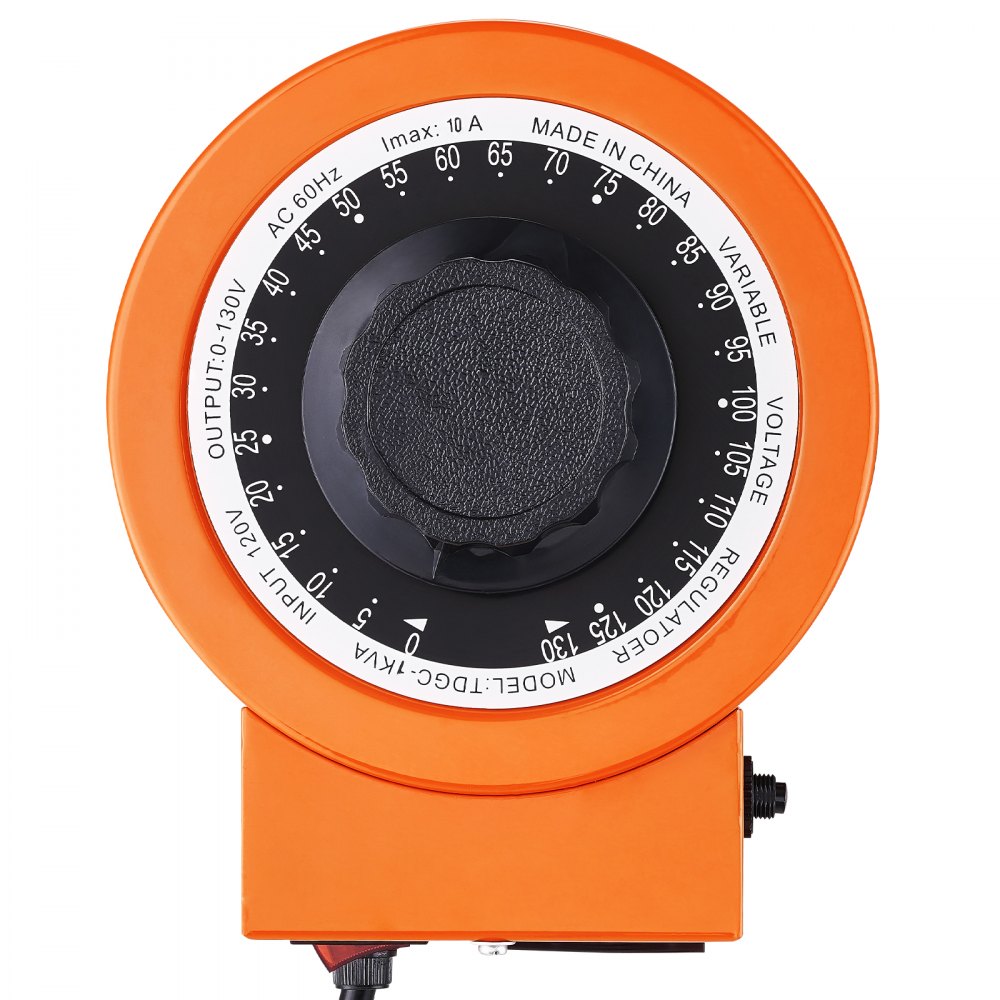 VEVOR 1000VA Auto Variable Voltage Transformer, 7.69 Amp, 110V Input 0-130V Output AC Voltage Regulator Power Supply, with 4 Extra Fuses Thermal Control Switch for Home Industrial Office