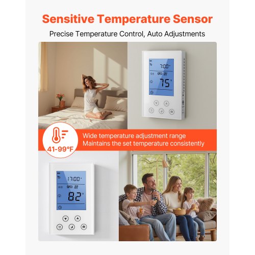 VEVOR 7-Day Programmable Thermostat, Home Thermostats for Radiant