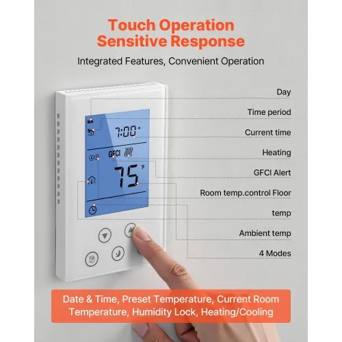 Environ Universal Room Thermostat (0-30°C) For Underfloor/Wall Heating - White