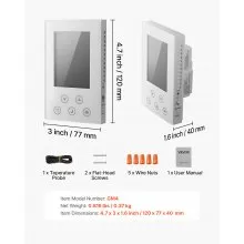 7 Day Programmable Thermostat for Underfloor Heating Heat Pump White