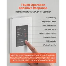 7 Day Programmable Thermostat for Underfloor Heating Pump TFT Display