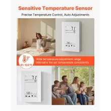 7 Day Programmable Thermostat for Underfloor Heating Pump LCD Touchscreen
