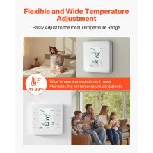 7 Day Programmable Thermostat for Heat Pump Air Conditioner White