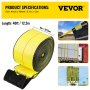 VEVOR Flatbed Straps, 4 Inch Straps for Flatbed Trucks, 10 Packs Semi Truck Straps, 4" x40' Winch Strap, 17,637lb Breaking Strength Winch Strap with Flat Hooks, Yellow 4" x40' Flatbed Trailer Strap