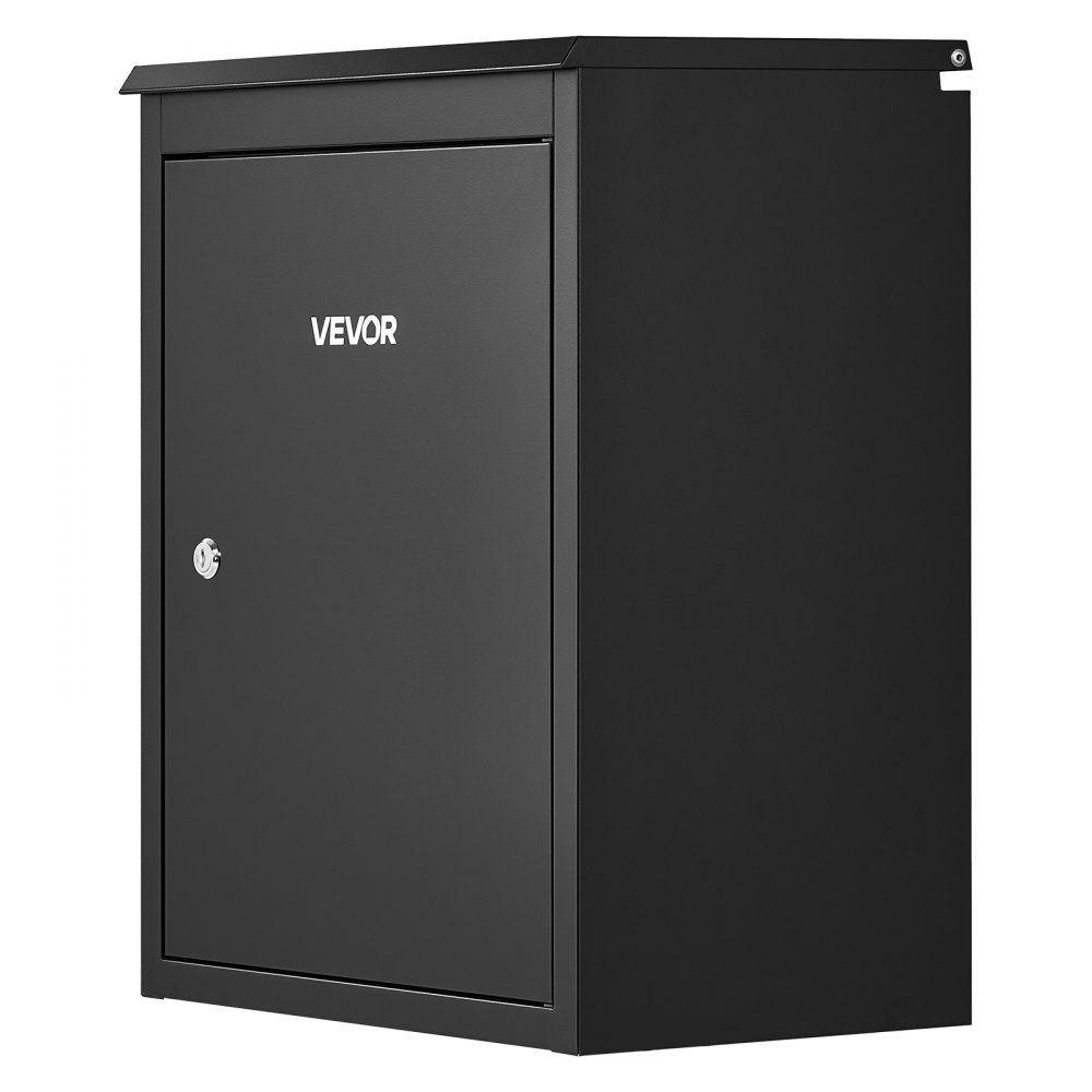VEVOR Package Delivery Box for Outside 22.95 in Wall Mount Parcel Drop Box, for Porch, Curbside & House Storage, Lockable Anti-Theft Waterproof Weatherproof, Large Metal Mailbox for Outdoor, Black