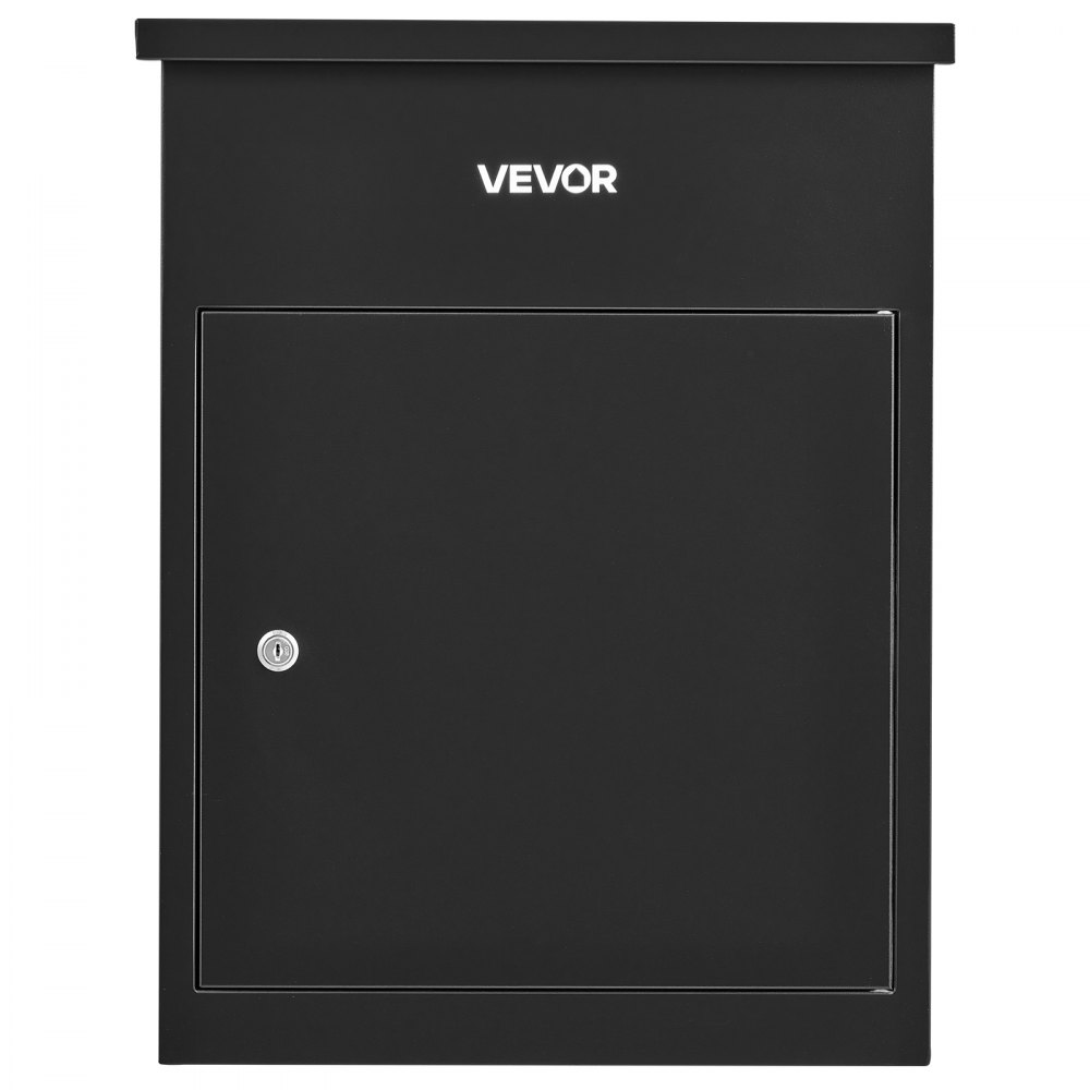 VEVOR Package Delivery Box for Outside 22.95 in Wall Mount Parcel Drop Box, for Porch, Curbside & House Storage, Lockable Anti-Theft Waterproof Weatherproof, Large Metal Mailbox for Outdoor, Black