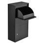 VEVOR Package Delivery Box for Outside 825 mm Wall Mount Parcel Drop Box, for Porch, Curbside & House Storage, Lockable Anti-Theft Waterproof Weatherproof, Large Metal Mailbox for Outdoor, Black