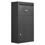 VEVOR Package Delivery Box for Outside 825 mm Wall Mount Parcel Drop Box, for Porch, Curbside & House Storage, Lockable Anti-Theft Waterproof Weatherproof, Large Metal Mailbox for Outdoor, Black