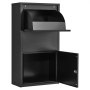 VEVOR Package Delivery Box for Outside 825 mm Wall Mount Parcel Drop Box, for Porch, Curbside & House Storage, Lockable Anti-Theft Waterproof Weatherproof, Large Metal Mailbox for Outdoor, Black