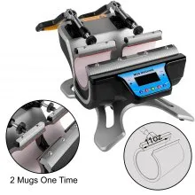 VEVOR Mug Heat Press, 2pcs 15oz Mug Press Sublimation Machine Dual Station Design, 280W LCD Cup Press Machine for 11oz-15oz, DIY Presser Transferring Pictures on Coffee Mugs Ceramic Cups Bottles