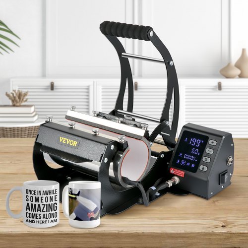 VEVOR Mug Heat Press, 20oz Tumbler Heat Press Machine, LCD Cup Press Machine with 2 Detachable Transfer Sublimation Mats for 11oz-20oz, DIY Presser for Coffee Skinny Tumblers, Silica-Gel Printing