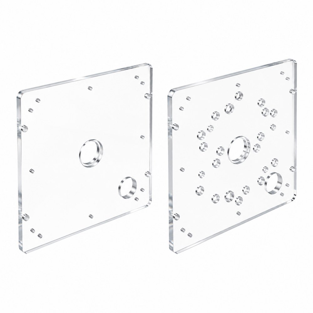 VEVOR Acrylic Base Plate for Router Sled 200 x 200 mm High Transparency, for Slab Flattening DIY Decoration Furniture Factory, Quality Acrylic Plate, Easy Installation, Fits a Wide Range of Routers