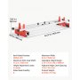 VEVOR Router Sled 1626 mm Trimming Planing Machine for Flattening Slabs, for Home DIY Woodworking Routers, Travel Height Adjustable, Slab Flattening Jig, Wide Working Range, with Precision Roller