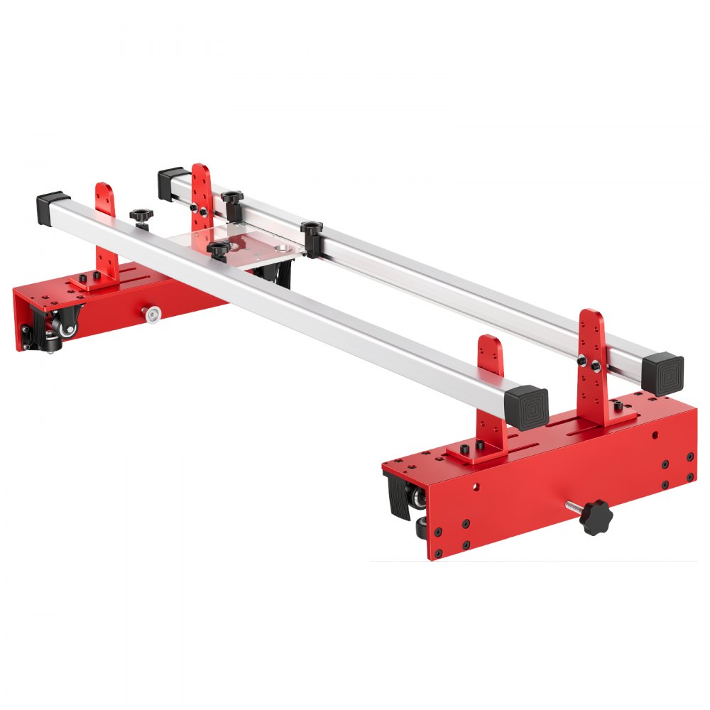 VEVOR Router Sled 1220 mm Trimming Planing Machine for Flattening Slabs, for Home DIY Woodworking Routers, Travel Height Adjustable, Slab Flattening Jig, Wide Working Range, with Precision Roller