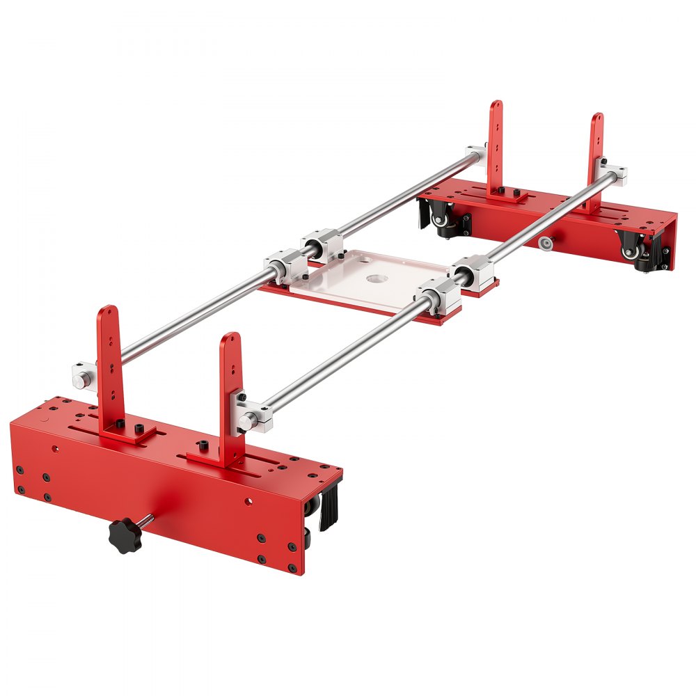 VEVOR Router Sled 1220 mm Jig for Flattening Slabs with SFC Linear Shaft, for DIY Woodworking Routers, Travel Height Adjustable, Trimming Planing Machine, Wide Working Range, with Precision Roller