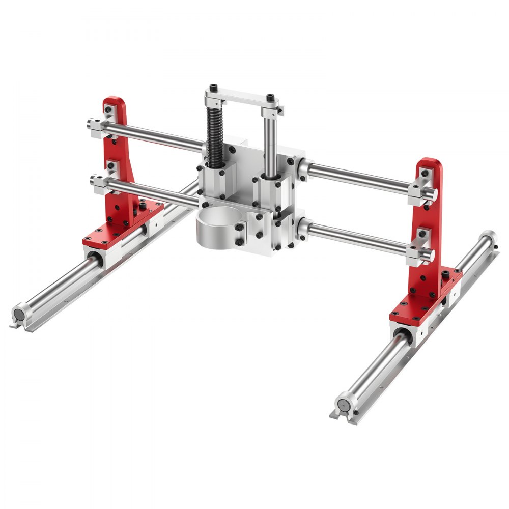 VEVOR Slab Flattening Router Sled 610 mm 2-In-1 Wood Router Gantry Jig, for Woodworking Slab Flattening & Precision Drilling, Flexible Height Adjustment, 3 Linear Guide Rails, Wide Working Range