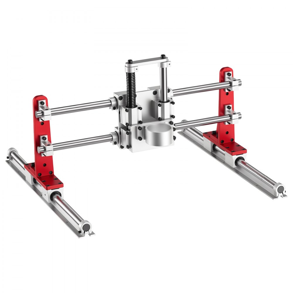 VEVOR Slab Flattening Router Sled 610 mm 2-In-1 Wood Router Gantry Jig, for Woodworking Slab Flattening & Precision Drilling, Flexible Height Adjustment, 3 Linear Guide Rails, Wide Working Range