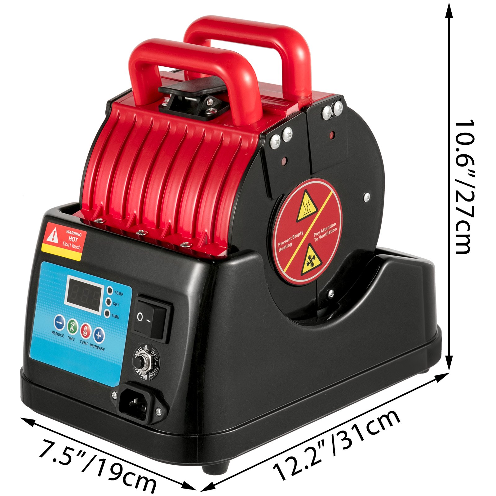 VEVOR Mug Press 600W Mug Heat Press 4 In 1 Heat Press Bottle Red Mug Cup Heat Press Machine Mug Sublimation Heat Press for Transferring Pictures on 11oz, 9oz, 1.5oz, 3oz Mugs, Wine Glasses and Bottles