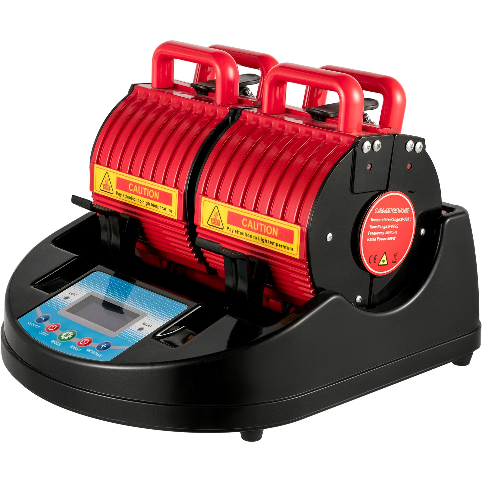 VEVOR Mug Heat Press 1200W Mug Press Red Heat Press Bottle 4 in 1 Cup Mug Sublimation Heat Press Sublimation Mug Press for Transferring Pictures with 11oz, 9oz, 1.5oz, 3oz Mugs Heating Accessories