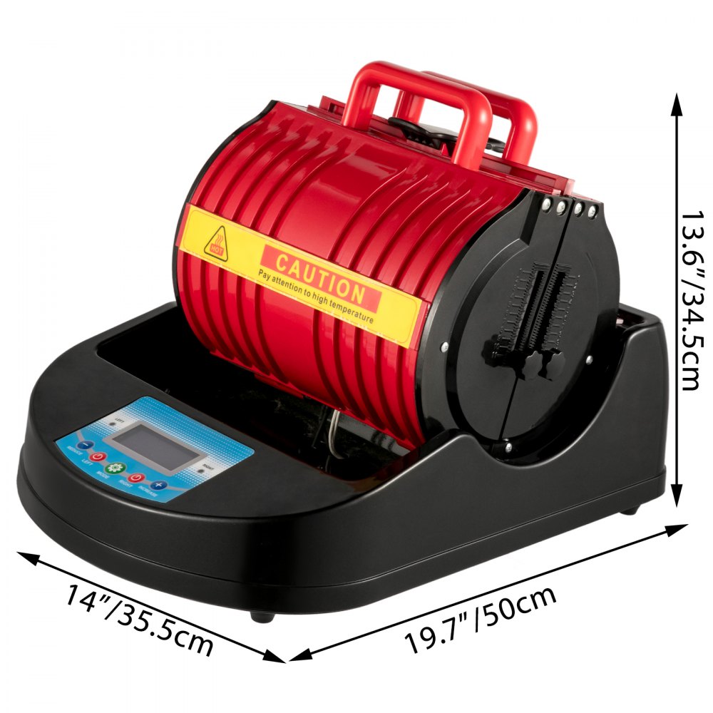 VEVOR Prensa de calor para tazas, 1300 W, prensa para tazas, botella de prensa de calor roja, taza multifuncional, máquina de prensa de calor para sublimación, prensa para tazas para transferir imágenes con tazas de 11 oz, 280 mm, accesorios de calefacción