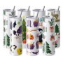 VEVOR 8 Pack Straight Sublimation Tumblers, 30 oz/850.5 g Blank Tumbler Bulk, Stainless Steel Double Wall Tumbler Cups with Straw, Lid, Brush, Base, Shrink Wrap, Gift Box, for Heat Press and Heat Transfer