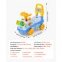 VEVOR Ride On Push Car for Toddlers Ages 19+ Months Sit-to-Stand Ride Toy, Kids Ride On Car for Boys Girls, Music Steering Wheel, Horn, Under-Seat Storage, Detachable Back, Indoor Outdoor Play, Blue